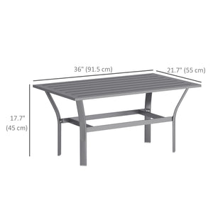 Table basse en métal pour jardin et balcon, gris foncé