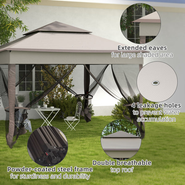 11 x 11 folding shelter with soft roof and carry bag, grey