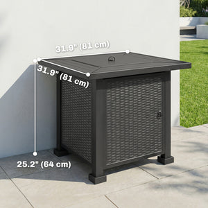 32 in. 50,000 BTU Propane Fire Pit Table, Wind Guard, Cover, CSA Certified, Black