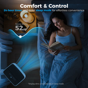 12,000 BTU 5-in-1 Portable Air Conditioner with Cooling, Heating, Dehumidifying, Fan, Sleep Mode, Wi-Fi Voice Control, White
