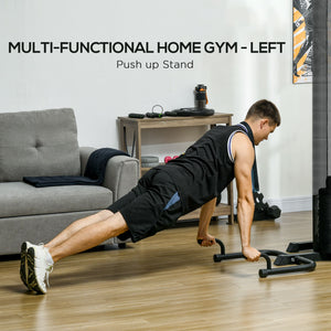 Appareil de musculation multifonction avec banc pour abdominaux, support pour pompes, station de dips, poids de 65 kg