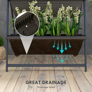 Jardinière surélevée verticale à 4 niveaux avec 4 bacs pour plantes d'extérieur, marron