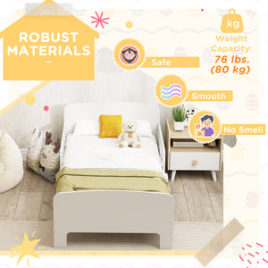 Cadre de lit simple avec barrières latérales de sécurité, blanc