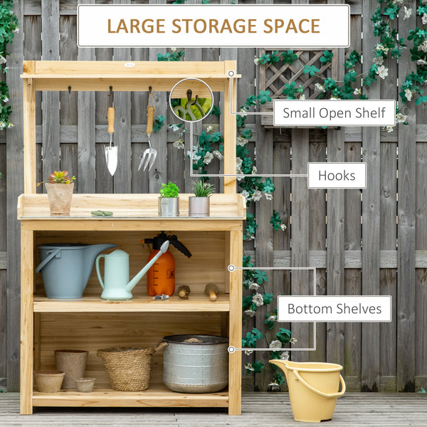 Table de rempotage en bois avec plateau en métal galvanisé