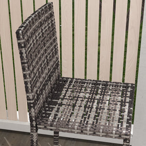 Ensemble de bar de jardin 3 pièces en rotin tressée, gris