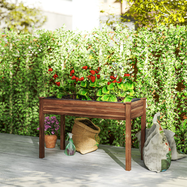 Jardinière surélevée en bois avec pieds