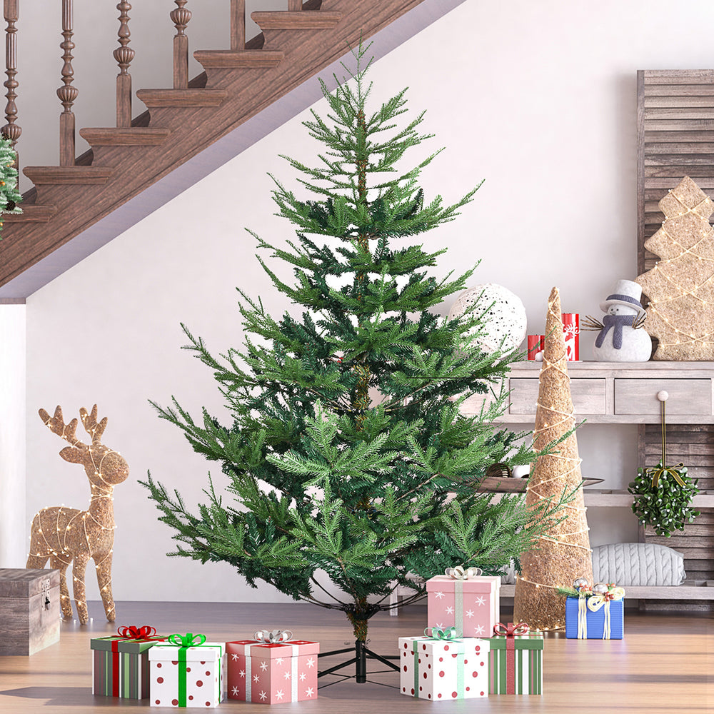 Sapin de Noël artificiel de 6 pieds avec base en métal vert