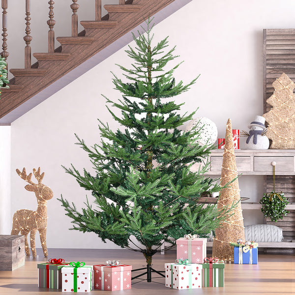 Sapin de Noël artificiel de 6 pieds avec base en métal vert