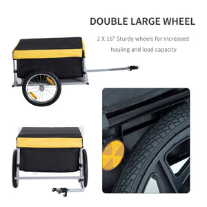 Folding bicycle trailer, yellow and black