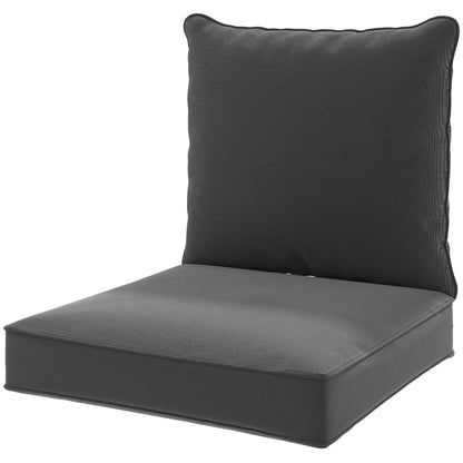 Coussins épais et profonds pour siège d'extérieur avec coussin de dossier, gris anthracite