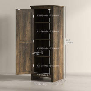 Meuble de rangement avec porte de grange et avec étagères réglables, marron