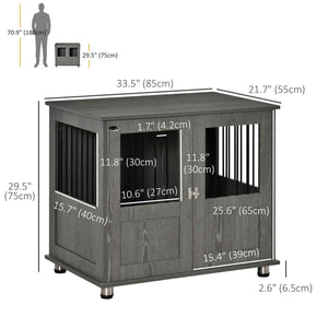 Meuble cage avec porte magnétique verrouillable, gris