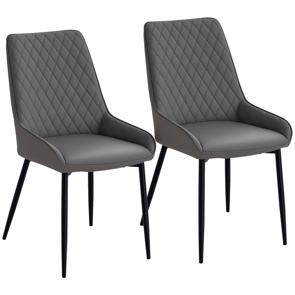 Set of 2 upholstered kitchen chairs, grey