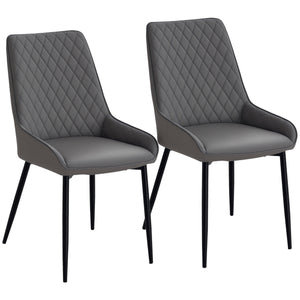 Set of 2 upholstered kitchen chairs, grey
