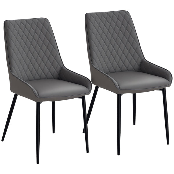 Set of 2 upholstered kitchen chairs, grey