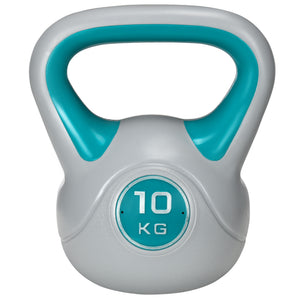 Kettlebell de 22 lb avec poignée large et base stable – Bleu pâle et gris
