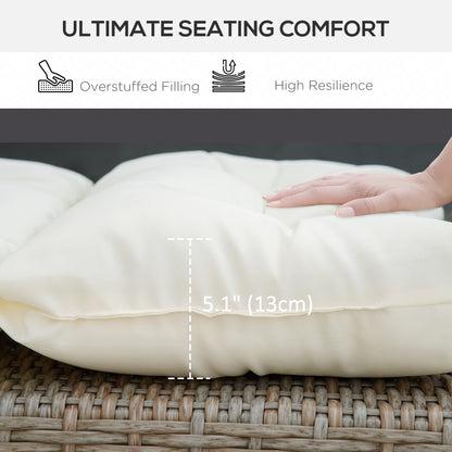 Coussin de chaise longue de 12,7 cm d'épaisseur avec dossier, rembourrage en coton, blanc crème
