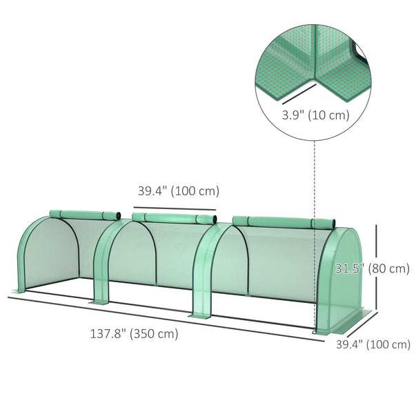 Miniature tunnel greenhouse with PE cover