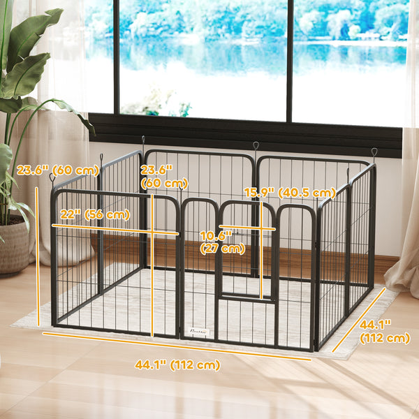 8-Panel Dog Playpen with Gate and Strap