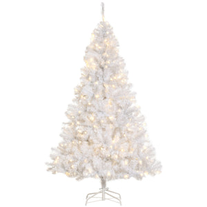Sapin de Noël artificiel pré-éclairé de 6 pieds avec lumière LED blanc chaud