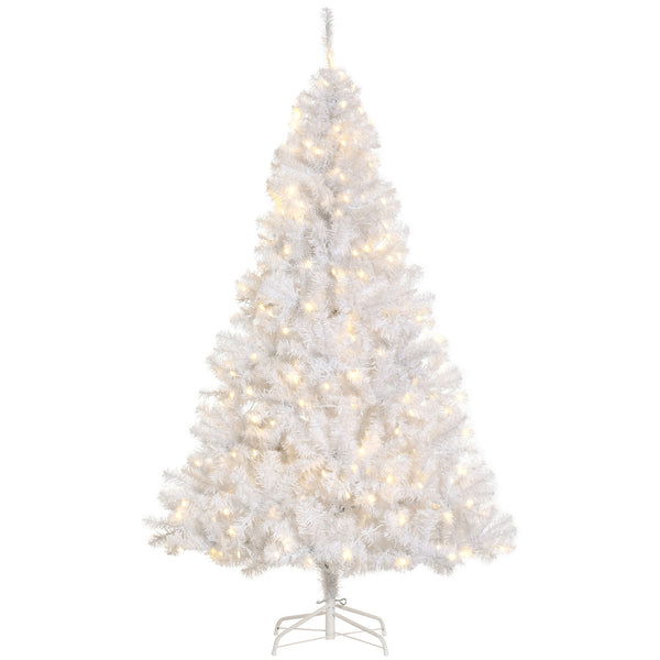 Sapin de Noël artificiel pré-éclairé de 6 pieds avec lumière LED blanc chaud