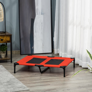 Lit surélevé pour chien, rouge