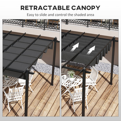 Pergola rétractable 11,7' x 19,6' en aluminium pour barbecue, patio, jardin, terrasse