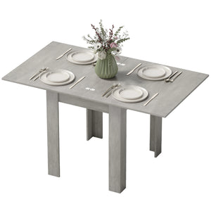 Table de salle à manger extensible 55" pour 4 à 6 personnes, grise