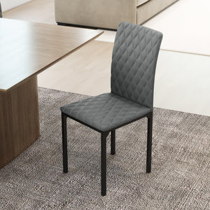 Set of 4 upholstered high-back chairs with padded seats