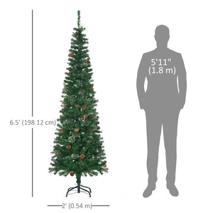 Sapin de Noël artificiel de 6,5 pieds avec pommes de pin