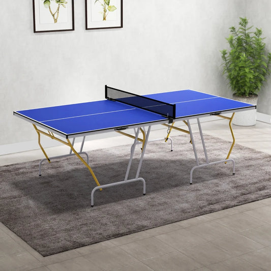 9' x 5' Full Size Folding Ping Pong Table with Paddles and Balls, Blue