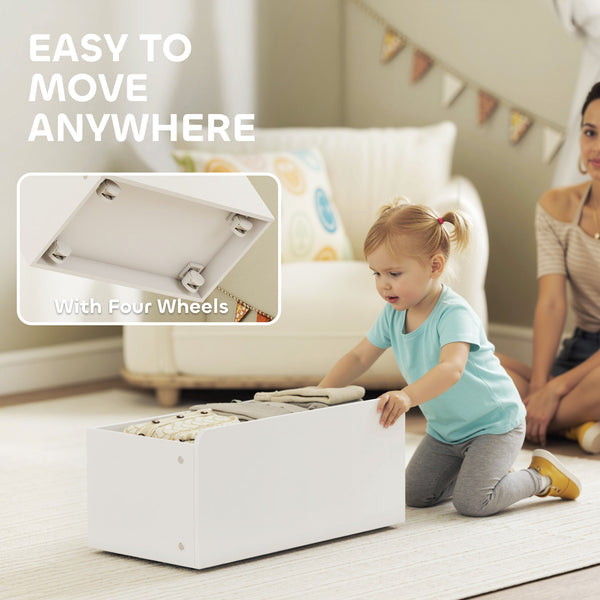 Étagère et rangement pour jouets à 3 niveaux avec 6 bacs amovibles et une boîte pour chambre d'enfant, blanche