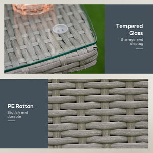 3-piece garden furniture set in woven resin, grey