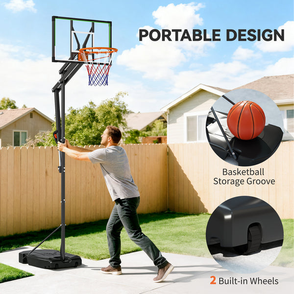 Panier de basket réglable de 1,25 à 2,60 m avec panneau incassable