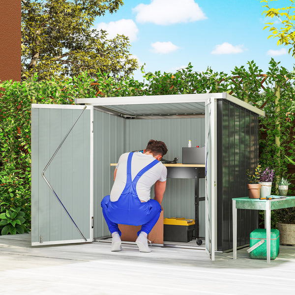 Abri de jardin en métal avec double porte, noir