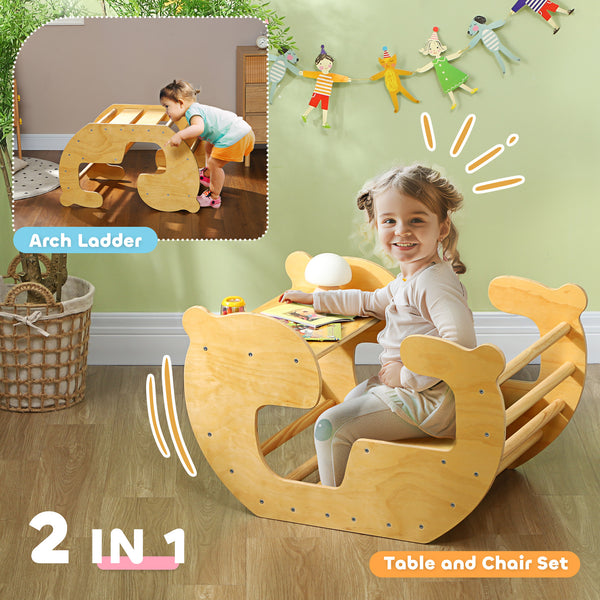 Jouet 2 en 1, escalade et ensemble table et chaises pour enfants