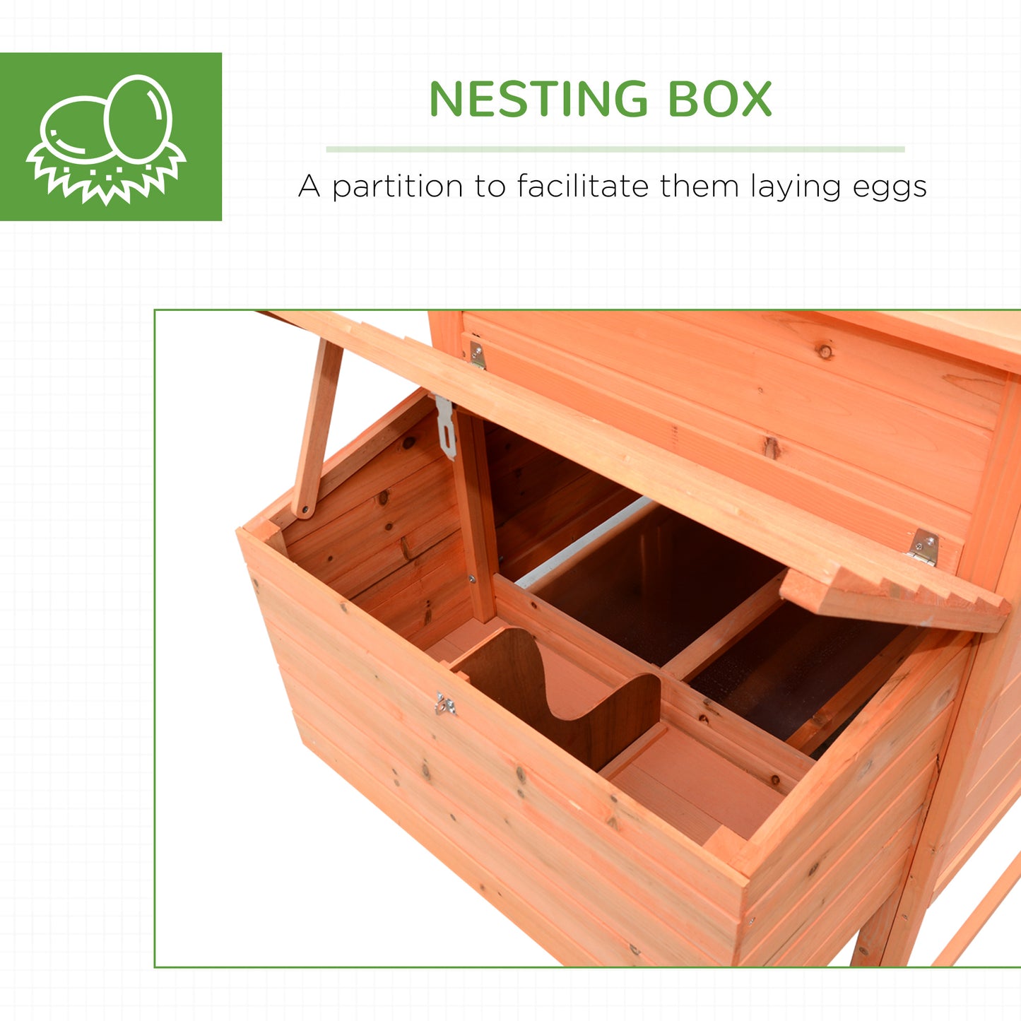 Wooden chicken coop, hutch, poultry cage, garden enclosure with kennel