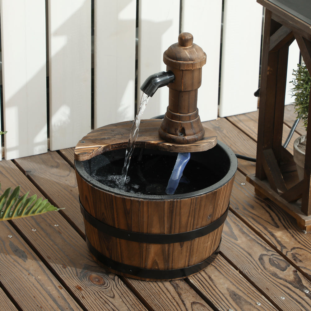 Fontaine de jardin avec pompe électrique pour porche, terrasse, cour, carbonisée