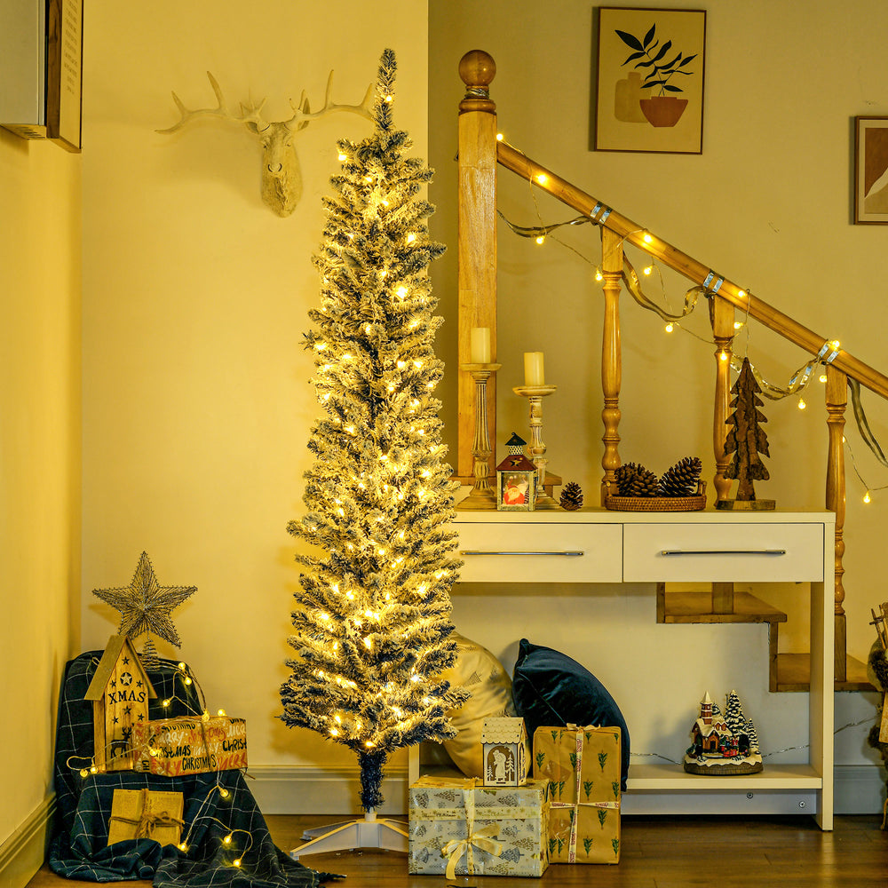 Sapins de Noël artificiels givré de 6 pieds pré-éclairés