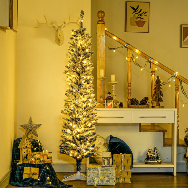 Sapins de Noël artificiels givré de 6 pieds pré-éclairés