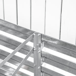 Jardinière surélevée galvanisée avec tiges renforcées, argent