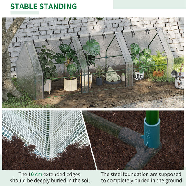 Portable mini outdoor greenhouse with large zippered doors