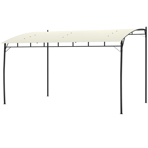 Pergola 10 x 13 avec toile de protection UV30+ et structure en acier, blanc crème