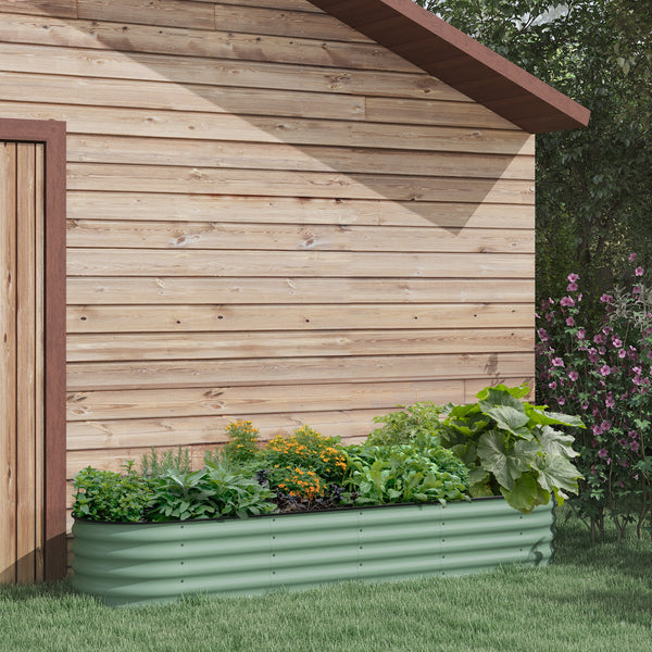 Jardinière surélevée en acier galvanisé avec bordure de sécurité, verte