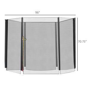 Soozier 8FT Round Trampoline Enclosure Net Outdoor Bounce Safety Net Replacement for 6 Poles Black