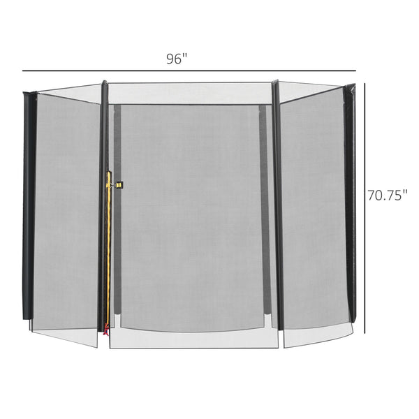 Soozier 8FT Round Trampoline Enclosure Net Outdoor Bounce Safety Net Replacement for 6 Poles Black
