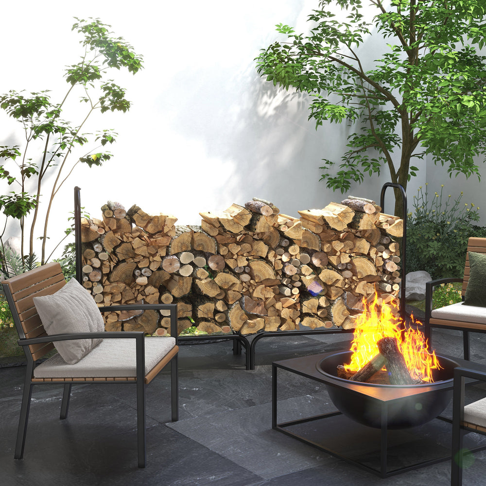 6ft Outdoor Log Rack with Cover