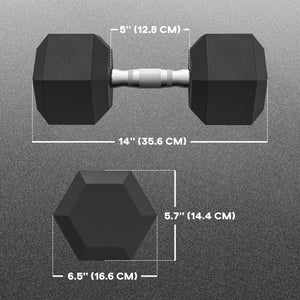 Haltères hexagonaux 2 x 45 lb pour l'entraînement physique à domicile, noir
