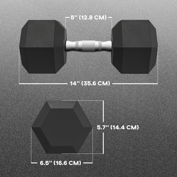 Haltères hexagonaux 2 x 45 lb pour l'entraînement physique à domicile, noir