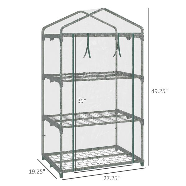 3-tier mini greenhouse with fixing clips